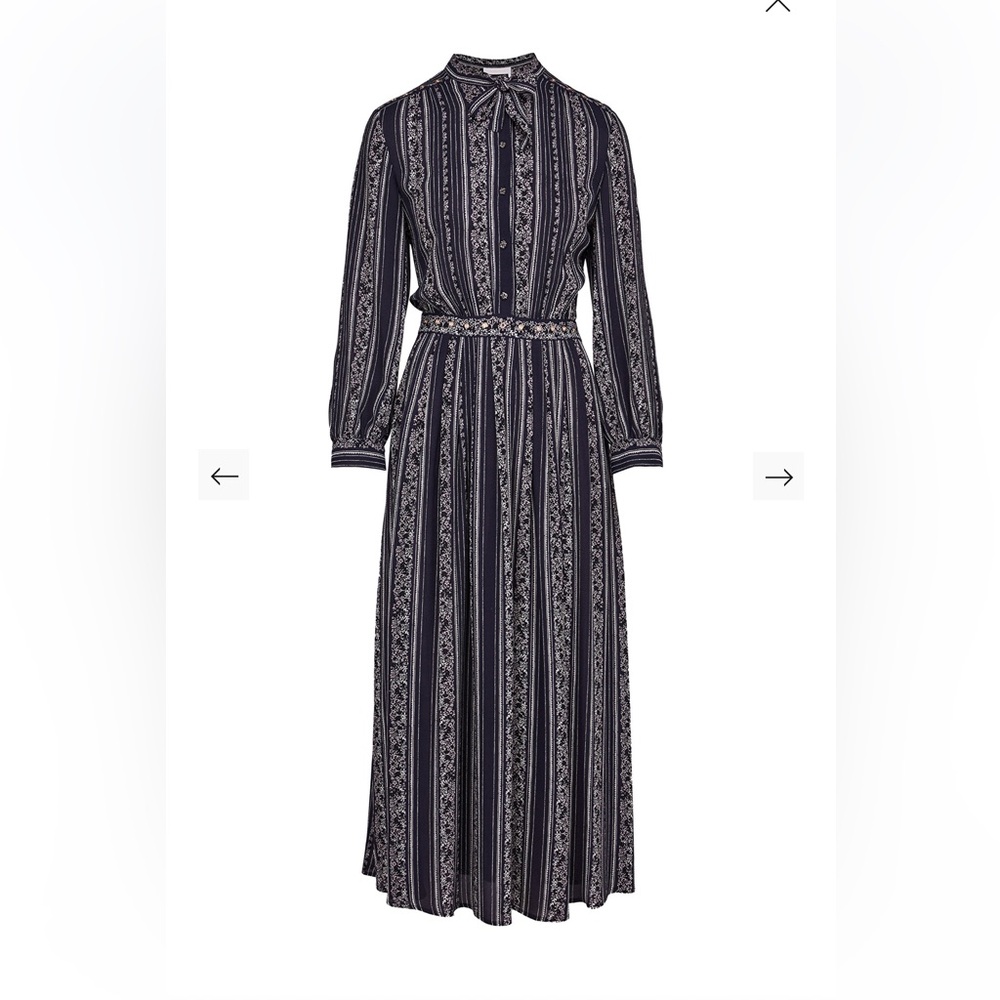 See By Chloe Dress Florence Tie-detailed Flora Crepe De Chine Maxi Dress size 2 - Picture 2 of 16
